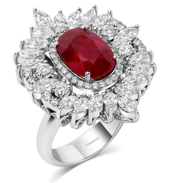 Yessayan ruby cocktail ring