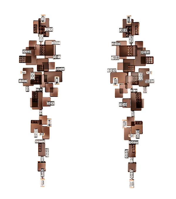 Boucheron cristaux smoky quartz earrings