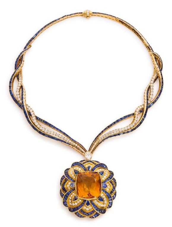 Briony Raymond citrine Harry Winston necklace