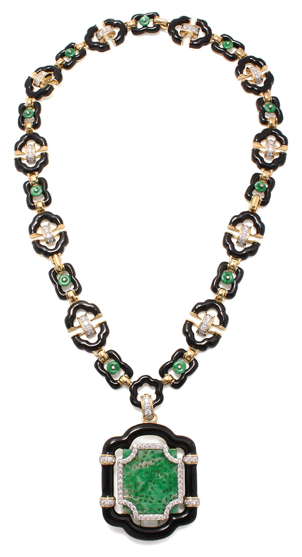 David Webb jade enamel Harmony necklace