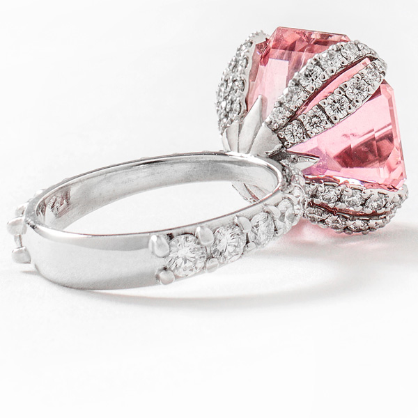 Kamal pink tourmaline Lotus ring