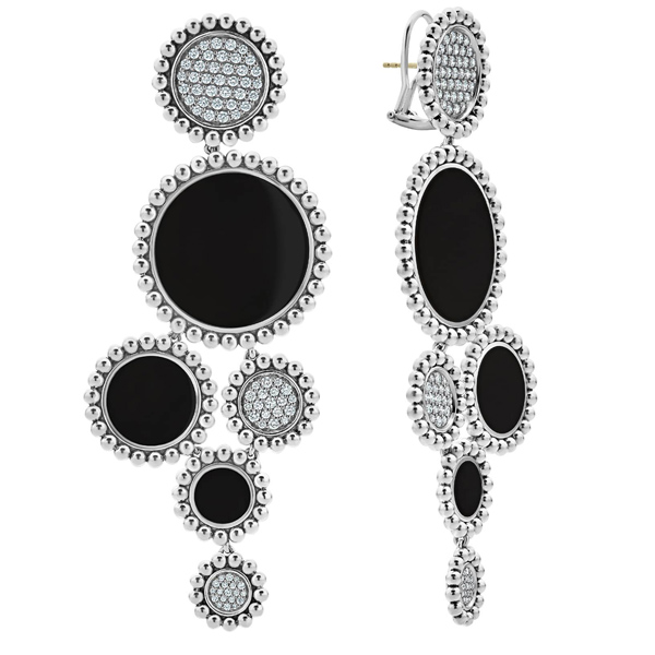 Lagos onyx and diamond statement earrings