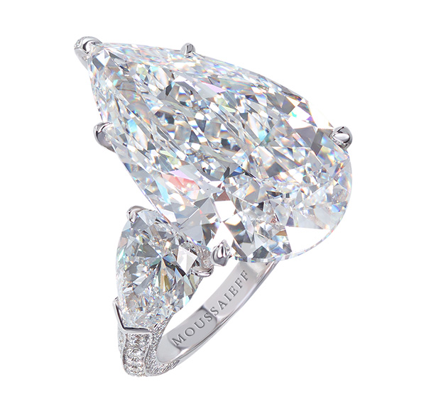 Moussaieff pear shape diamond ring