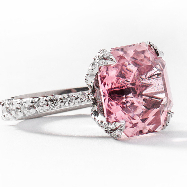 Kamal pink tourmaline ring
