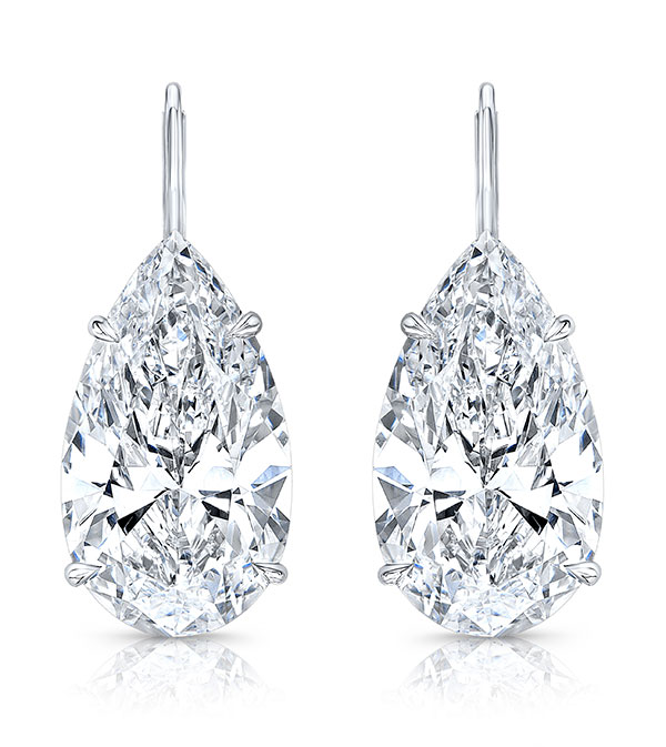 Rahaminov pear shape diamond earrings