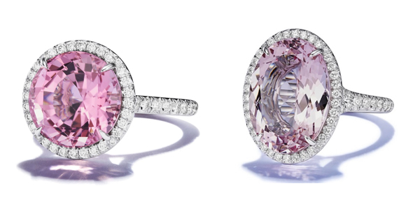 Tiffany morganite and tourmaline Soleste rings