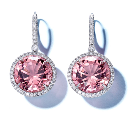 Tiffany pink tourmaline earrings