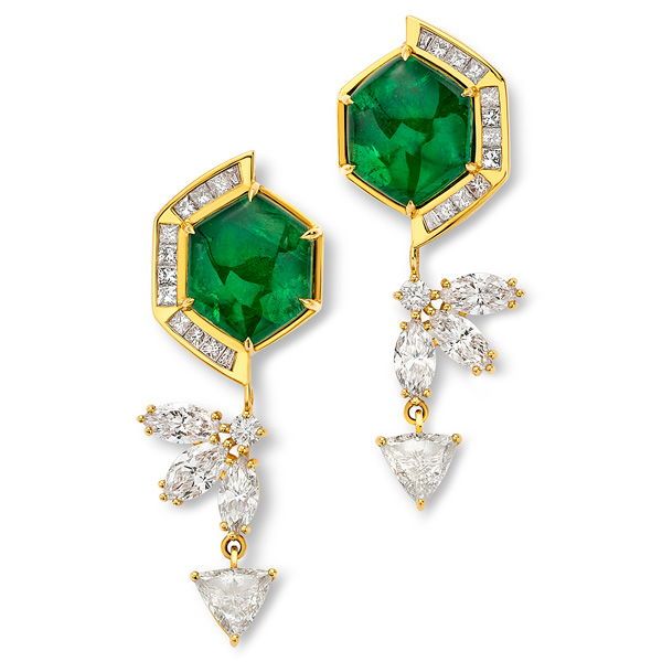 Buddha Mama emerald earrings