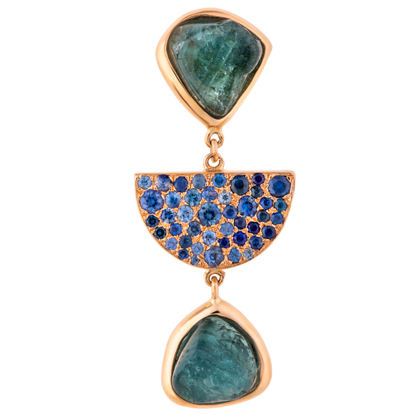 Clara Chehab single blue tourmaline earring