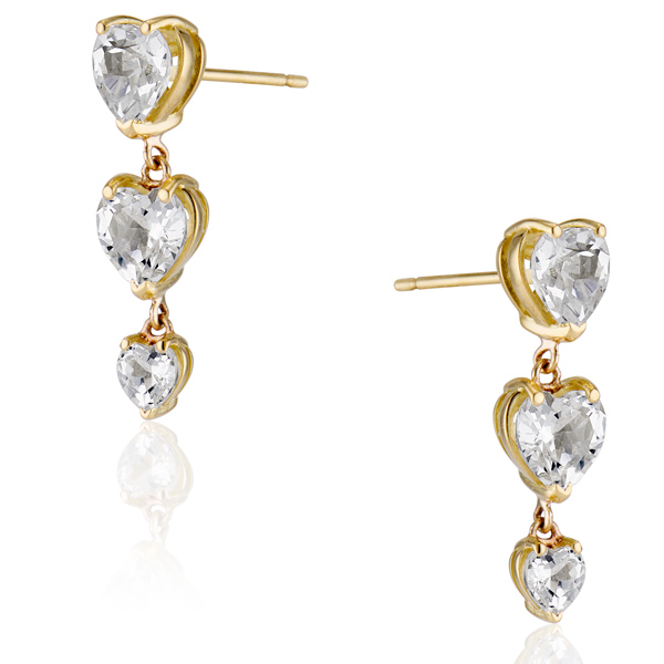 Katey Walker triple heart earrings