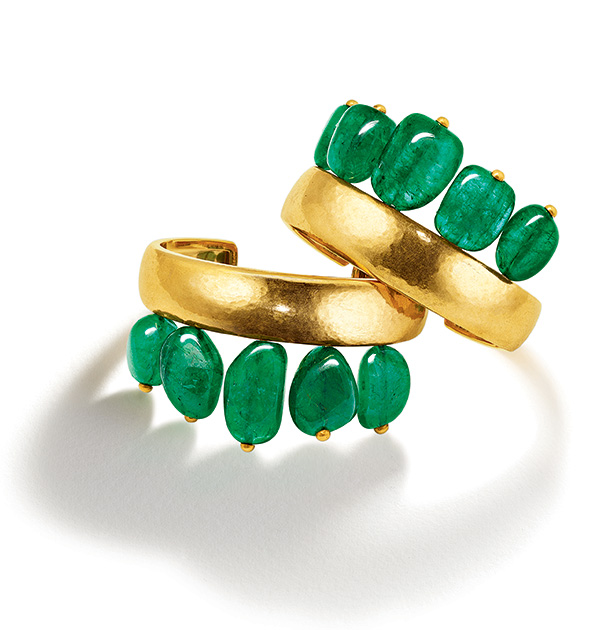 Belperron Couronne Cuffs Emerald