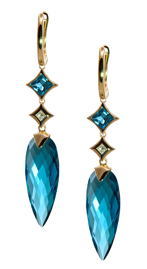Olivia B blue topaz drop earrings
