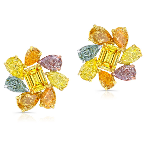 Rahaminov fancy diamond earrings