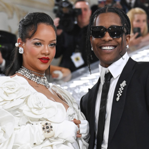 Rihanna and ASAP Rocky 2023 Met Gala closeup