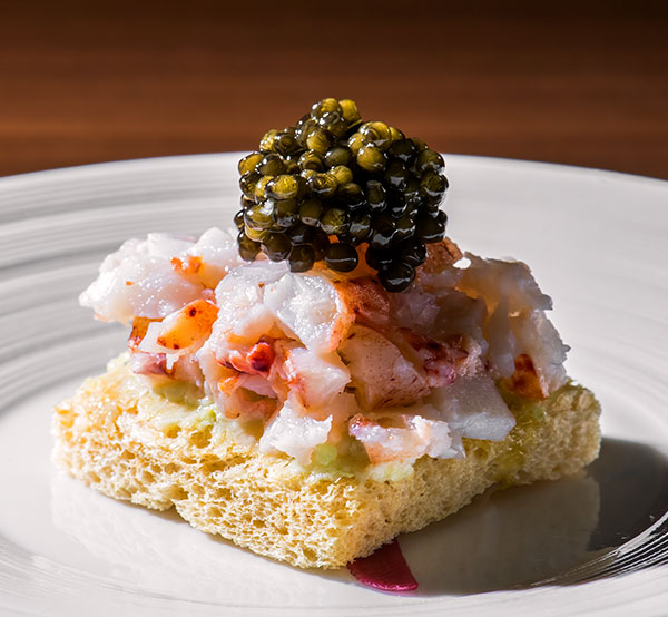 Wakuda lobster caviar sashimi toast