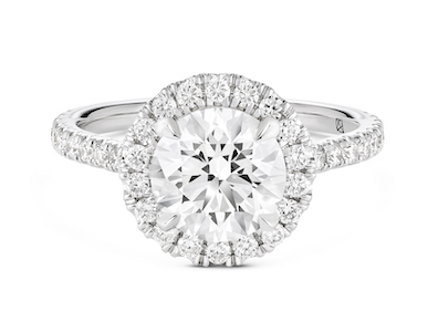 2.5ct Halo engagement ring