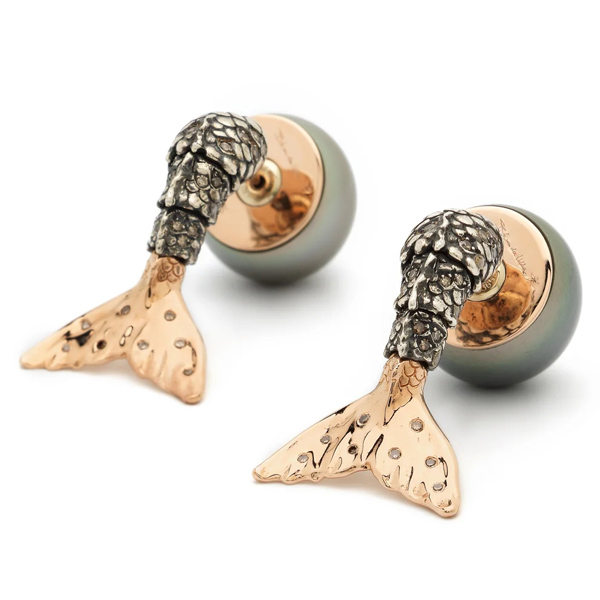Bibi Van Der Velden mermaid pearl earrings
