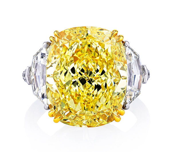 Joshua J 11 carat yellow diamond ring