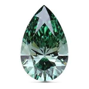 Ouros Jewels pear shape green lab grown diamond