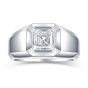 Smiling Rocks zulu lab grown asscher cut signet ring