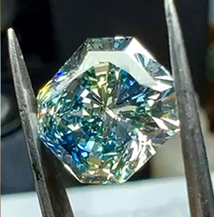 IGI bicolor blue and yellow lab grown diamond