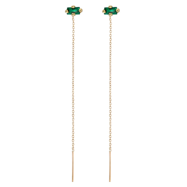 Lizzie Mandler emerald threader earrings