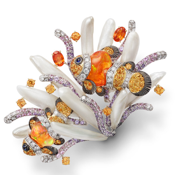 Mikimoto clownfish brooch