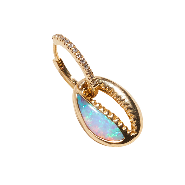 Pamela Love cowrie shell opal clicker earring