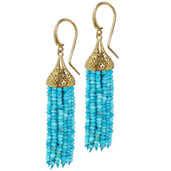 Ray Griffiths turquoise tassel earrings