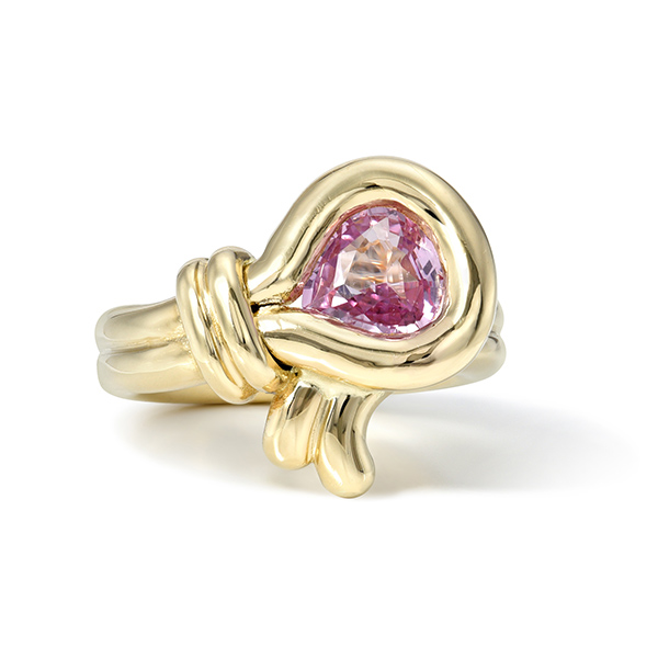 Retrouvai pink sapphire loop ring