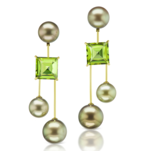 Assael peridot and pearl earrings
