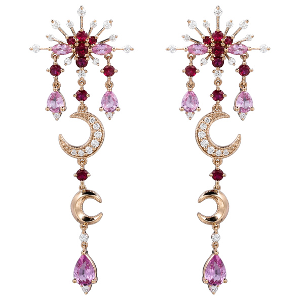 Kaltham's Pavilion Pink Moon earrings