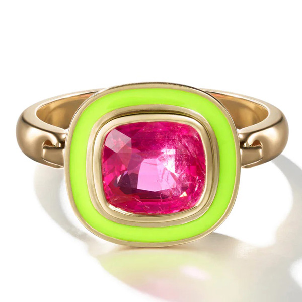 Melissa Kaye spinel and neon ring