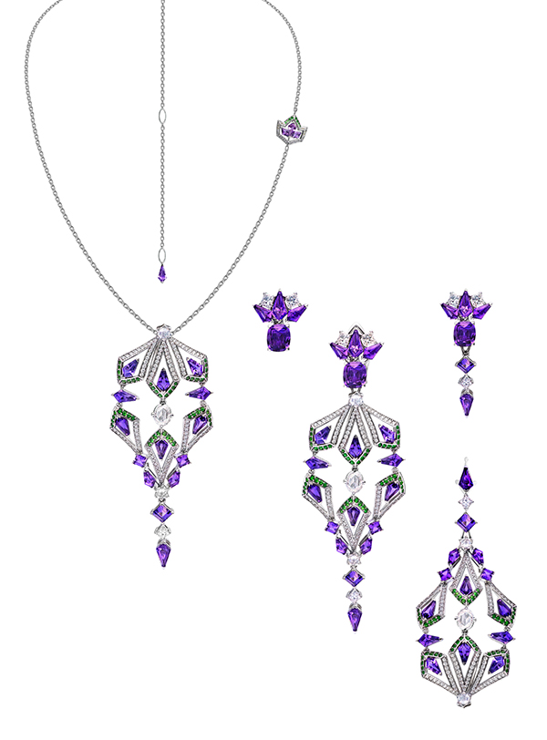Alessio Boschi seven princesses Royal Palace purple sapphire earrings