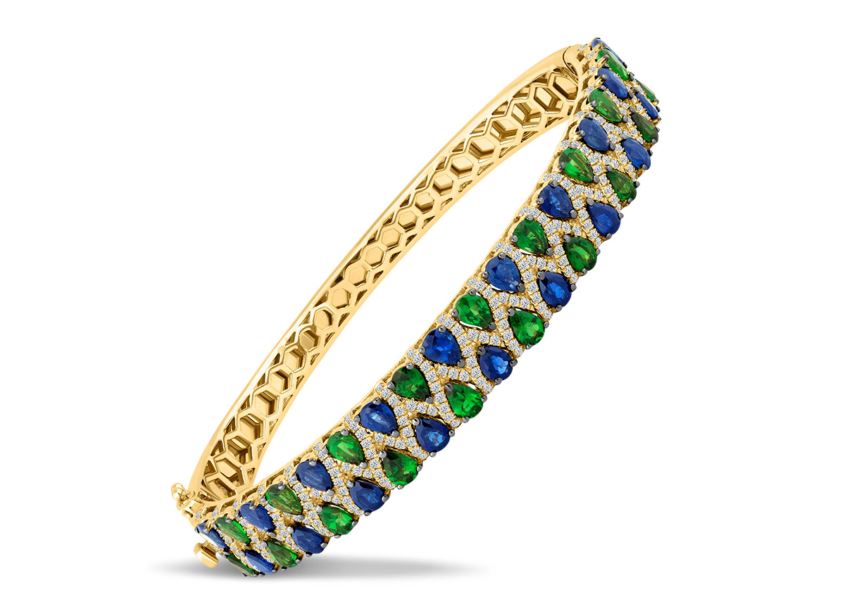 Best Bracelet Shula NY blue sapphire green garnet