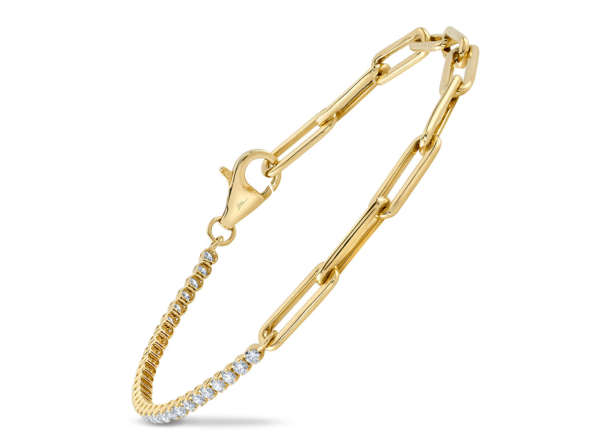 Best Bracelet Shy diamond tennis paper clip bracelet