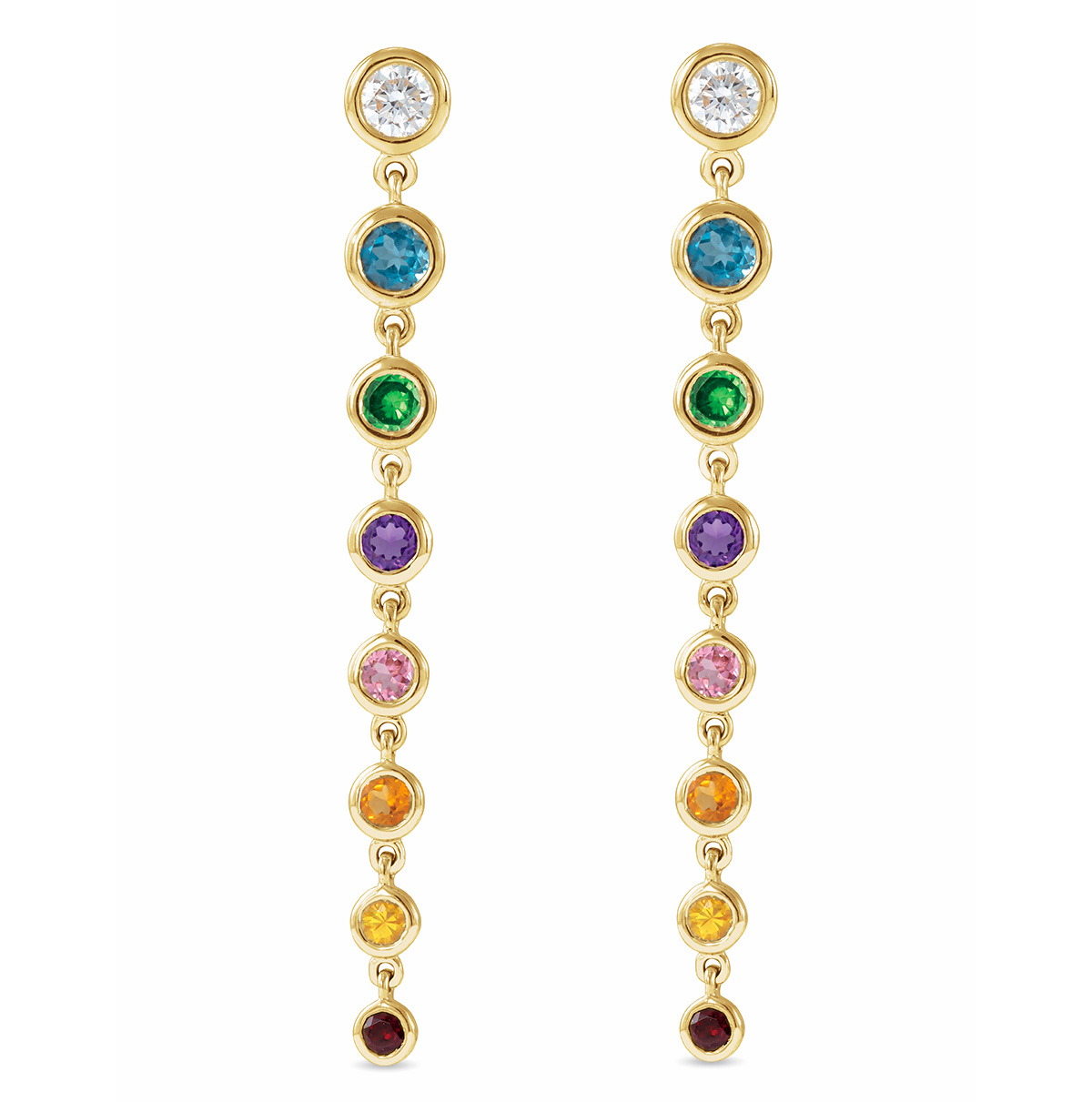 Colored Stone Jewelry Stuller rainbow dangle gemstone earrings