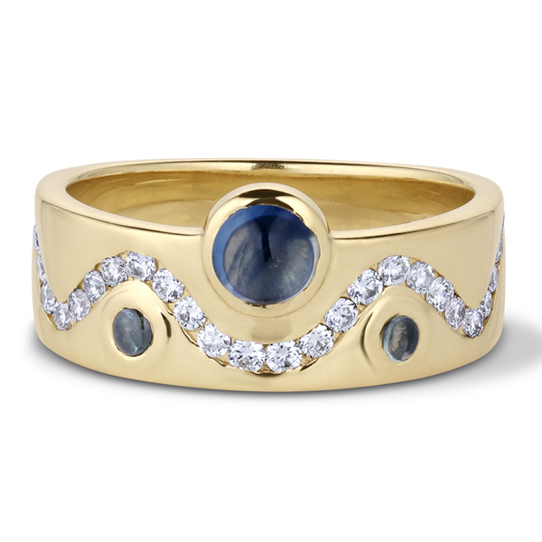 Crevette sapphire Flux ring