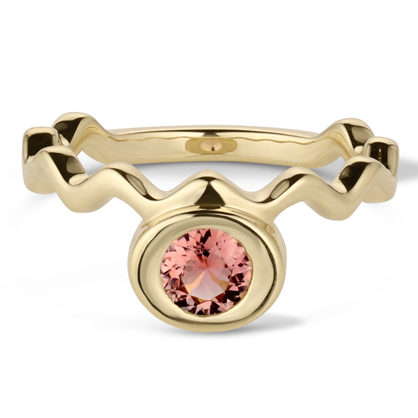 Crevette tourmaline Rise ring