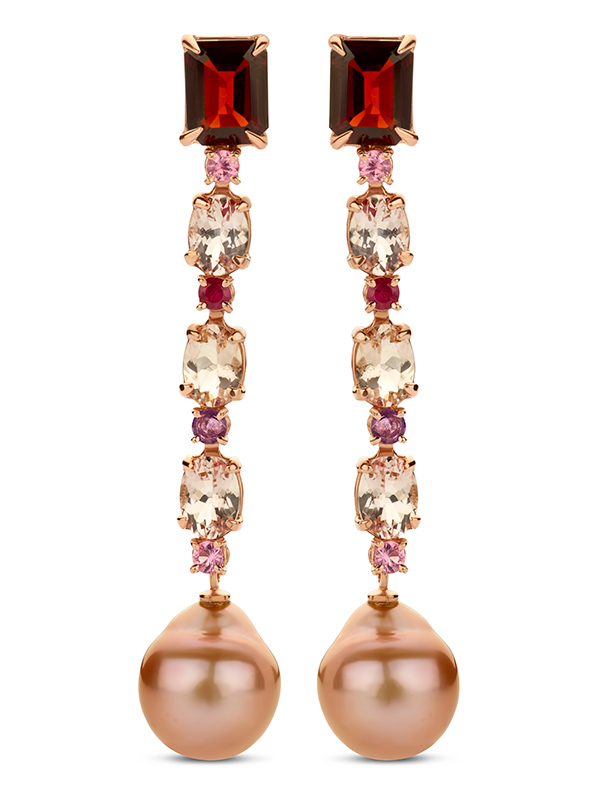 Evanueva pearl pink sapphire amethyst earrings