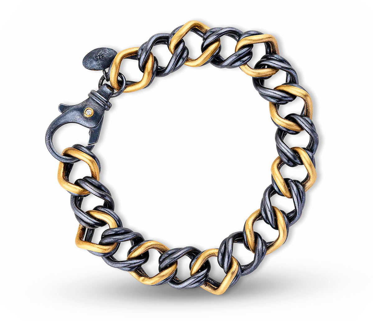 Gender Neutral Lika Behar gold oxidized silver chain bracelet