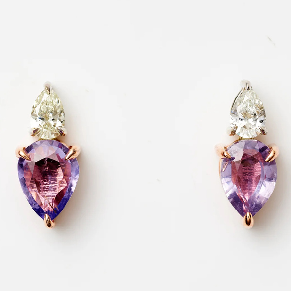 Jared Brown purple sapphire earrings