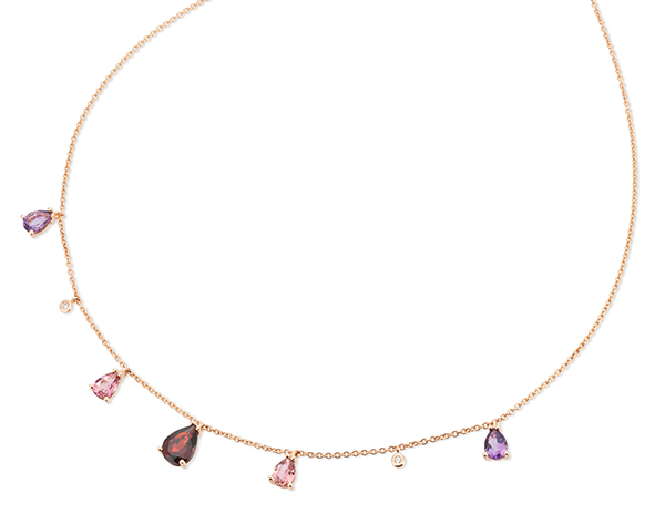 Ponte Vecchio Gioielli pink tourmaline ruby necklace