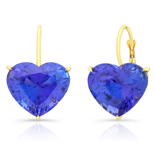 Rahaminov tanzanite heart earrings
