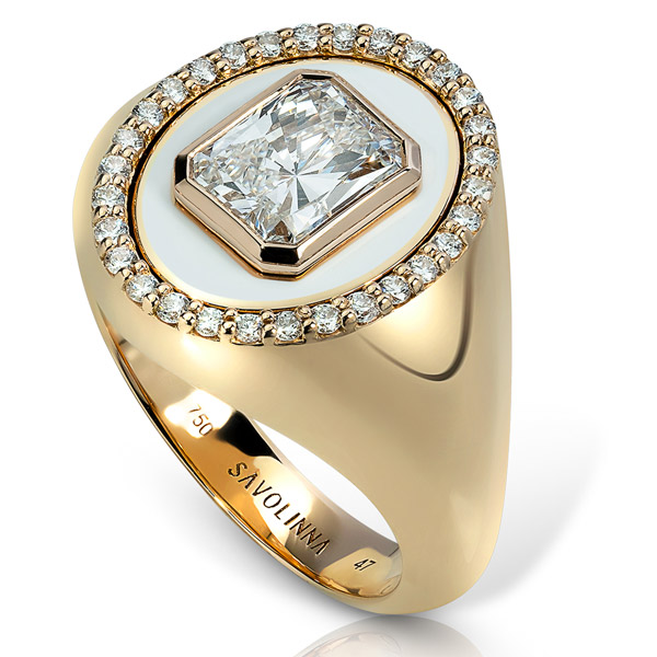 Savolinna diamond signet ring