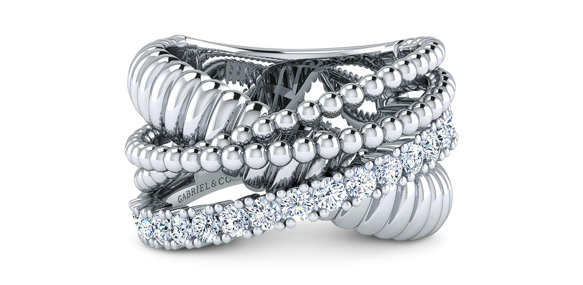 Silver Jewelry Gabriel white sapphire silver ring