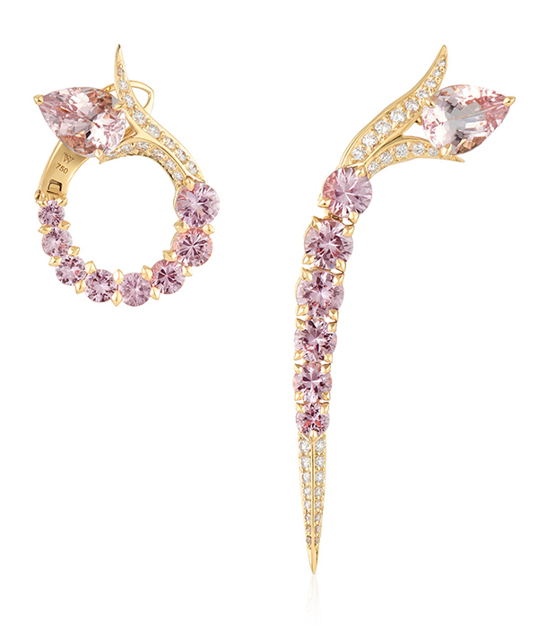 Stephen Webster pink sapphire morganite thorn earrings