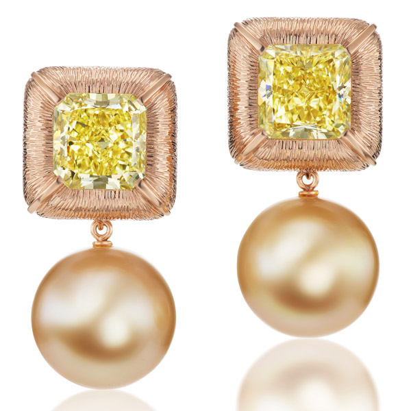 Assael golden pearl earrings