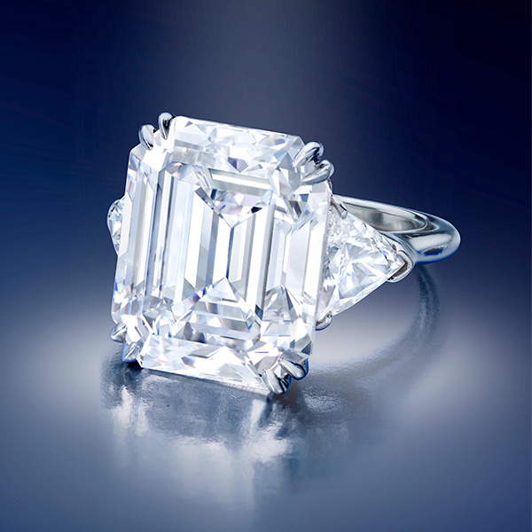 Harry Winston 4.01 Carat Emerald Cut Diamond Three-Stone Engagement Ring |  Three stone engagement rings, Emerald engagement ring cut, Engagement ring  diamond cut