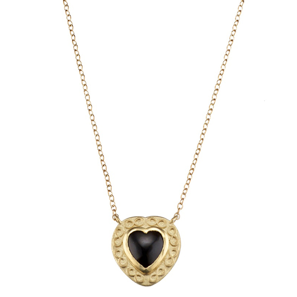 Elizabeth Moore onyx heart pendant